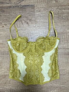 Urban Outfitters Out From UnderLace Corset Bustier in Chartreuse Green